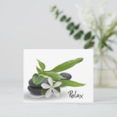 Invitation Carte Postale Fête spa avec pierres (Debout devant)