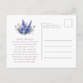 Invitation Carte Postale FÊTE SURPRISE 50e anniversaire Juillet Fleur de na (Dos)