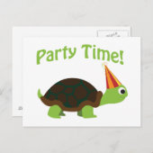 Invitation Carte Postale Fête ! Tortue (Devant / Derrière)