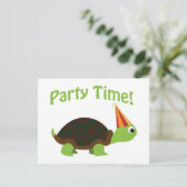 Invitation Carte Postale Fête ! Tortue (Debout devant)