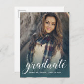 Invitation Carte Postale Fêter la fête de graduation Emerald Ombre (Devant / Derrière)