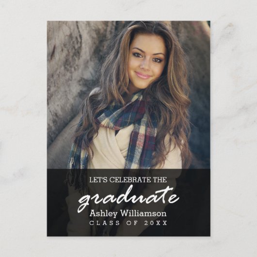 Invitation Carte Postale Fêter la fête de la graduation photo (Devant)