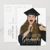 Invitation Carte Postale Fêter la fête de la graduation photo (Devant / Derrière)