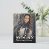 Invitation Carte Postale Fêter la photo Black Ombre Graduation Party (Debout devant)