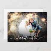 Invitation Carte Postale Fêter l'élopement de mariage avec nous (Devant / Derrière)