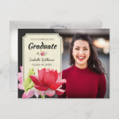 Invitation Carte Postale Fêter l'invitation de la Fête de la graduation pho (Devant / Derrière)