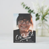 Invitation Carte Postale Fêtes Grand Moderne Script Photo Grad Party (Debout devant)