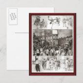 Invitation Carte Postale Fêtes vintages (Devant / Derrière)