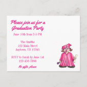 Invitation Carte Postale Fêtons l'invitation de la fête de graduation rose (Dos)