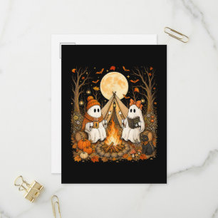 Invitation Carte Postale Feu de camp de fantômes vintage Camping Halloween