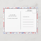 Invitation Carte Postale Feu d'Indépendance Rouge Blanc Bleu BQ (Dos)