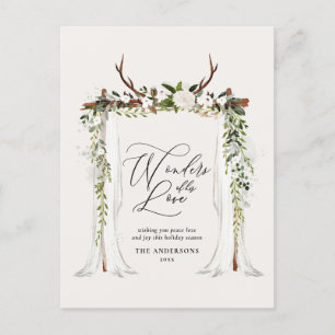 Invitation Carte Postale Feuillage de cerf rustique vacances photo christsm