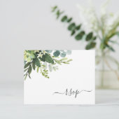 Invitation Carte Postale Feuillage vert d'eucalyptus RSVP (Debout devant)
