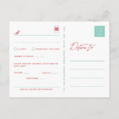 Invitation Carte Postale Feuille bambou double bonheur mariage asiatique RS (Dos)