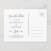 Invitation Carte Postale Feuilles automnales | Navy Blue Enregistrer la dat (Dos)