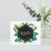 Invitation Carte Postale Feuilles de Forêt Tropicale Humide Élégant RSVP de (Debout devant)