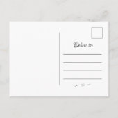 Invitation Carte Postale Feuilles de fougère verte florale à l'aquarelle (Dos)