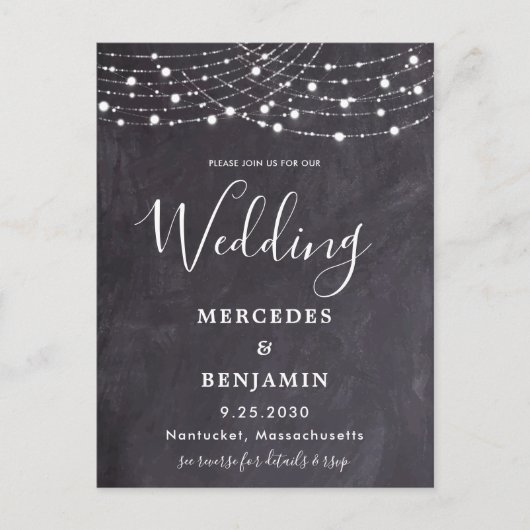 Invitation Carte Postale Feux de chaîne d'ardoise rustique Comté Code QR Ma (Devant)