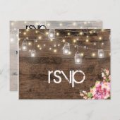 Invitation Carte Postale Feux Rustiques Réception Florale Dîner RSVP Entree (Devant / Derrière)