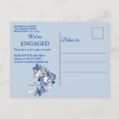 Invitation Carte Postale Fiançailles à fleurs de lune (Dos)