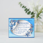 Invitation Carte Postale Fiançailles à fleurs de lune (Debout devant)