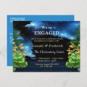 Invitation Carte Postale Fiançailles de galaxie spatiale (Devant / Derrière)