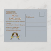 Invitation Carte Postale Fiançailles de Noël blanc (Dos)