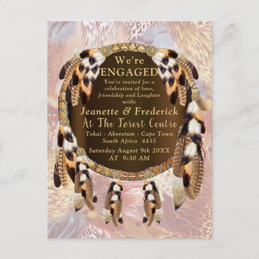 Invitation Carte Postale Fiançailles Dream Catcher (Devant)