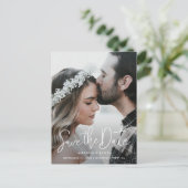 Invitation Carte Postale Fiançailles photo moderne simple Enregistrer la da (Debout devant)