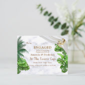 Invitation Carte Postale Fiançailles tropical romantique (Debout devant)