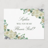 Invitation Carte Postale Fille aux fleurs et demoiselle d'honneur Megan Gre (Devant)