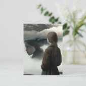 Invitation Carte Postale Fille avec des nuages (Debout devant)