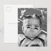 Invitation Carte Postale Fille de football (Devant / Derrière)