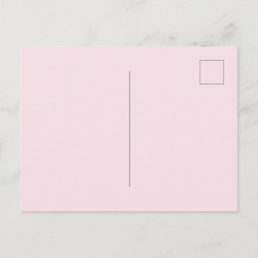 Invitation Carte Postale Fille florale rose douce Baptême (Dos)