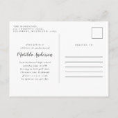 Invitation Carte Postale Fille multiphoto florale élégante fête de graduati (Dos)