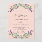 Invitation Carte Postale Fils violets de lavande de bracelet code QR mariag (Devant)