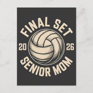 Invitation Carte Postale Final Set Senior Mom 2026 Graduation Volleyball