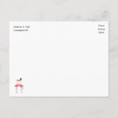 Invitation Carte Postale Flamant rose Beach Dîner de répétition Mariage tro (Dos)