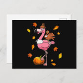 Invitation Carte Postale Flamant rose | Halloween Flamant rose Thanksgiving (Devant / Derrière)