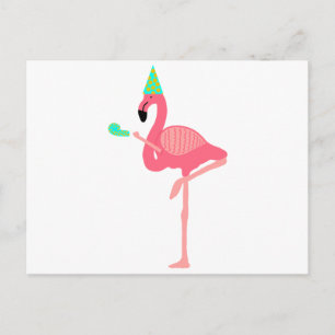 Invitation Carte Postale Flamant rose rose funky Casquette de la fête de po