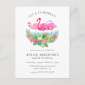 Invitation Carte Postale Flamingle Flamant rose Lagoon fête d'anniversaire (Devant)