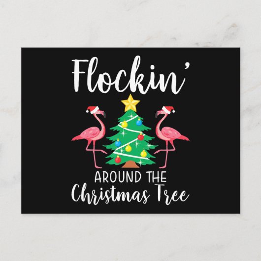 Invitation Carte Postale Flamingo | Flockin Around Christmas Tree Flamingo (Devant)
