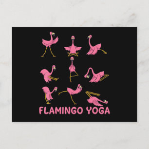 Invitation Carte Postale Flamingo Méditation par position du yoga flamingo
