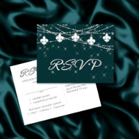 Fleur de Lis | Arborescence Turquoise RSVP minuit