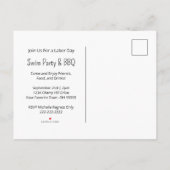 Invitation Carte Postale Fleur de soleil d'été Fête de natation Barbecue (Dos)