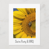 Invitation Carte Postale Fleur de soleil d'été Fête de natation Barbecue (Devant)