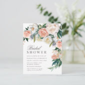 Invitation Carte Postale Fleur romantique | Fête des mariées florale aquare (Debout devant)