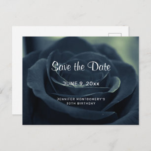 Invitation Carte Postale Fleur Rose noir Vibe gothique foncé Enregistrer la