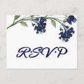 Invitation Carte Postale Fleur sauvage | Bleu Bleu Bohème réponse à l'arbre (Devant)