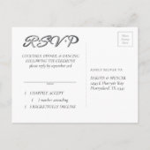 Invitation Carte Postale Fleur sauvage | Classique Bleu Bohème Fleur RSVP (Dos)